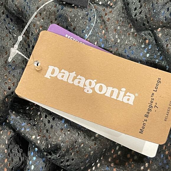 NEW Patagonia Baggies Shorts in Hevea Leaves/Superior‎ Blue Size Medium - Picture 7 of 8